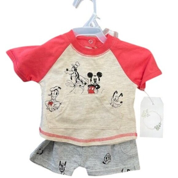 Disney Baby Mickey Mouse & Friends Newborn 3-Piece Set With Shirt Bodysuit & Sho - Picture 5 of 5